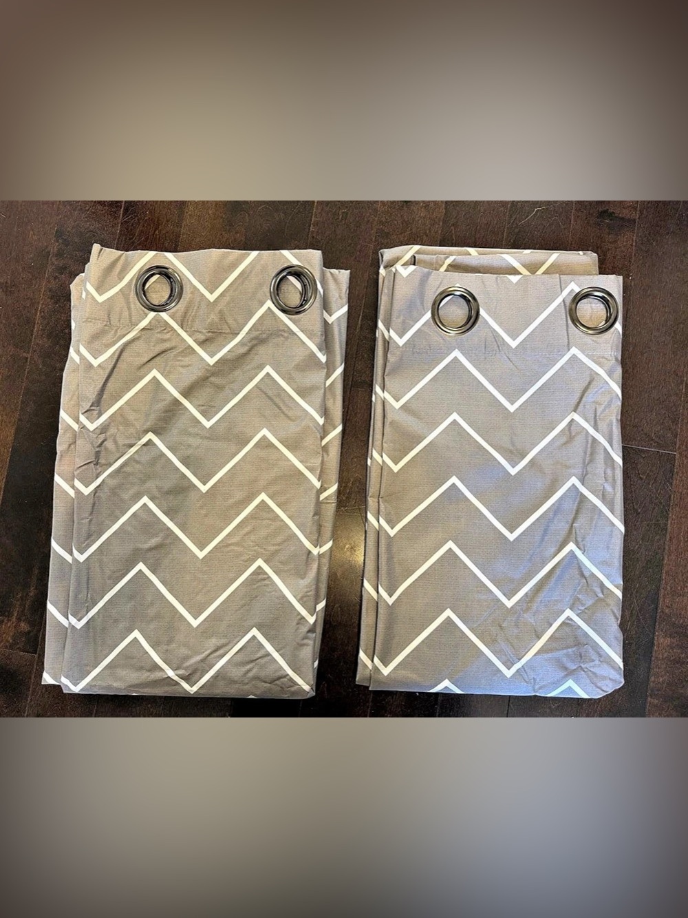 Chevron Gray & White Curtains